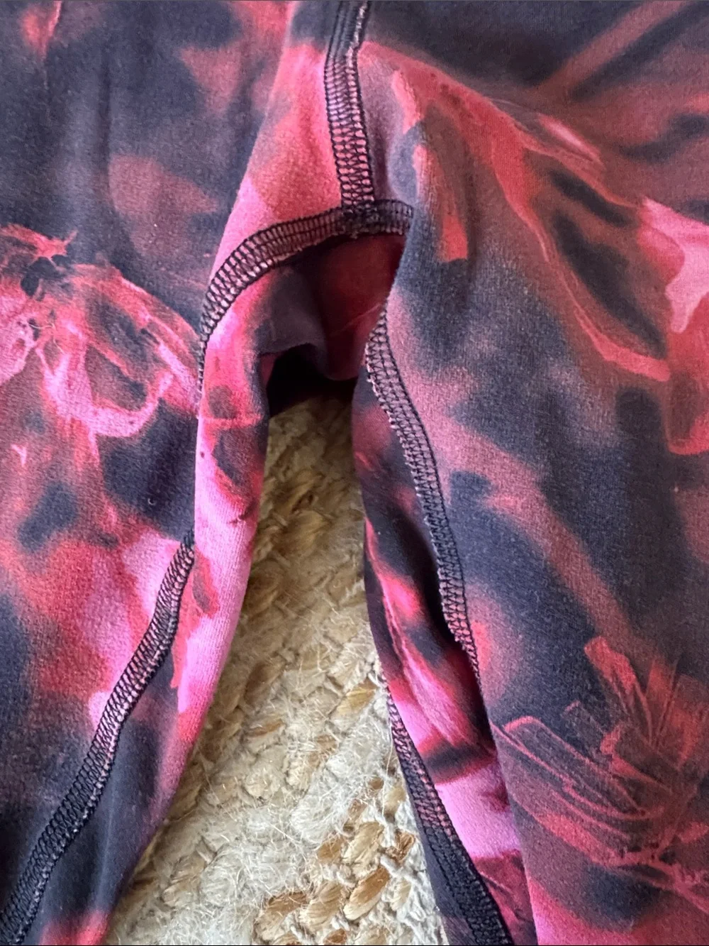 lululemon athletica Pink & Black Abstract Print Leggings 25 length